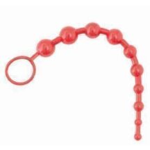 Анальные цепочка ToyFa Black and Red Chain with Balls, красный