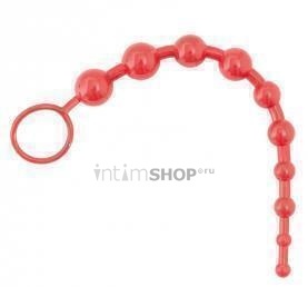 Шарики анальные цепочка ToyFa Black and Red Chain with Balls, красный от IntimShop