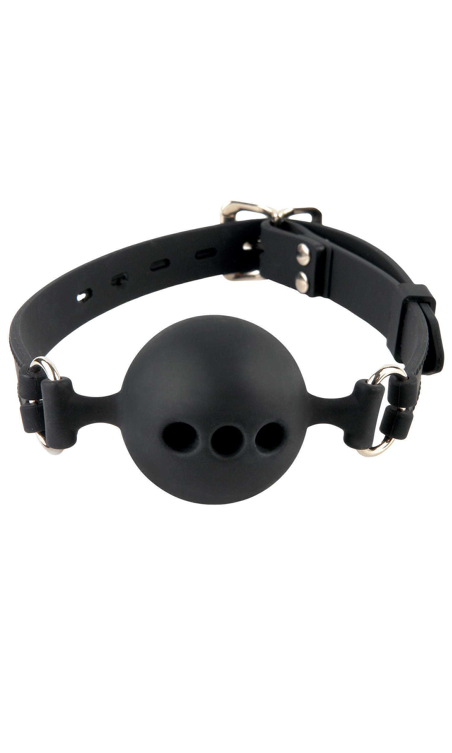 Силиконовый кляп с отверстиями для дыхания Pipedream Breathable Ball Gag, черный