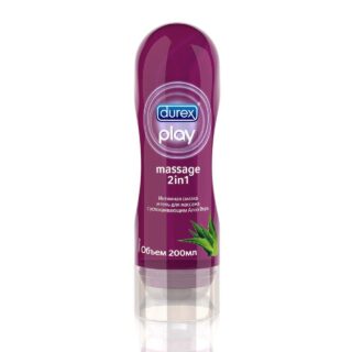 Смазка Durex Play Massage 2 в 1 Aлое Вера (смазка + массажный гель), 200 мл диспенсер