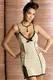 Сорочка и Стринги Obsessive Cafelatte Chemise, размер S/M, цвет экри