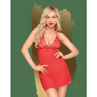Сорочка и трусики-стринги Penthouse Bedtime Story M/L, красная