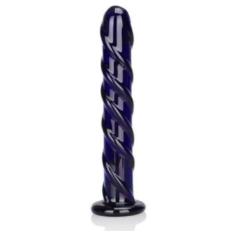 Стимулятор Erotic Fantasy Swirl Indigo из стекла, синий