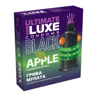 Презерватив стимулирующий Luxe Black Ultimate Грива мулата Яблоко, 1 шт