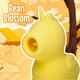 Вибратор с подвижным язычком Unihorn Bean Blossom, жёлтый