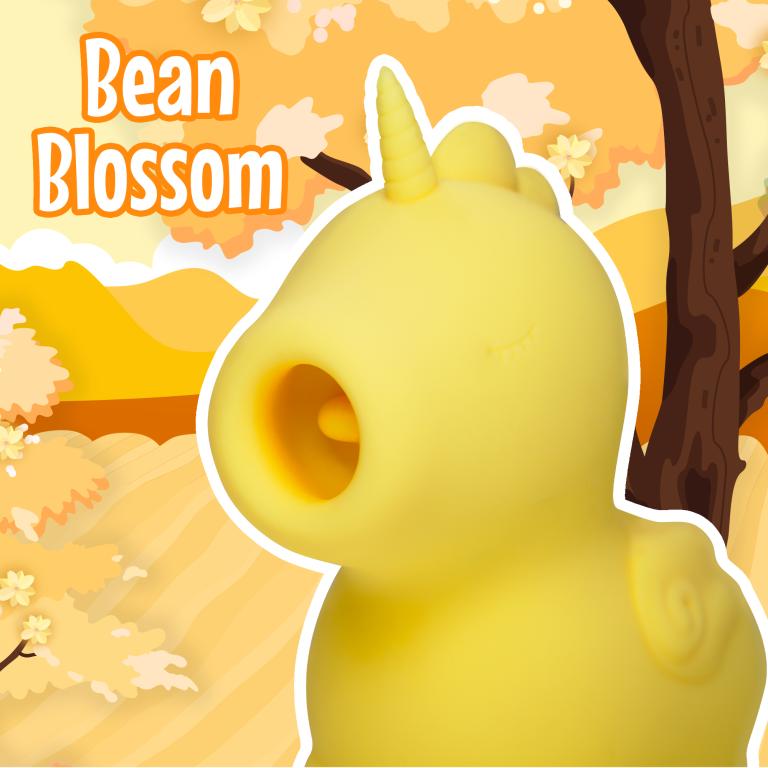 Вибратор с подвижным язычком Unihorn Bean Blossom, жёлтый