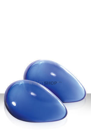 Вагинальные шарики CRYST'AL KEGEL EGGS из стекла большие голубые