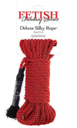 Веревка для фиксации Pipedream Deluxe Silky Rope красная, 9,75 М