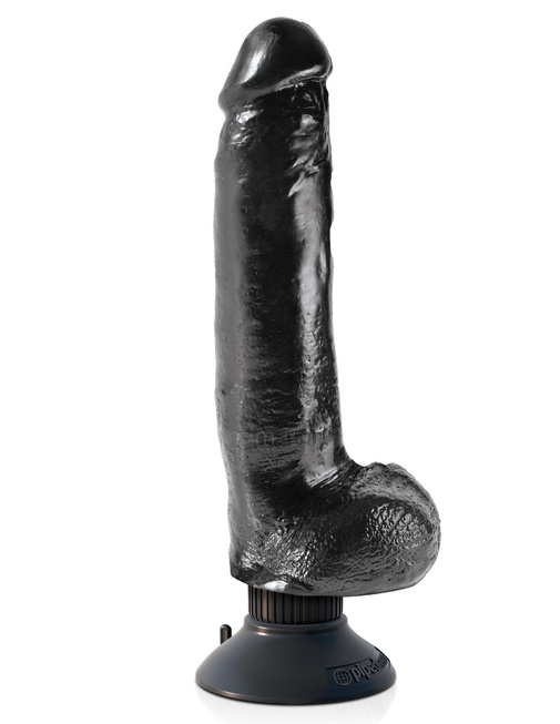 Вибратор 3 в 1 реалистик на съемной присоске PipeDream King Cock, черный