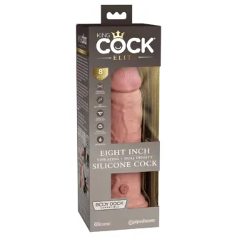 Вибратор KC Elite 8" Vibrating Silicone Dong, телесный