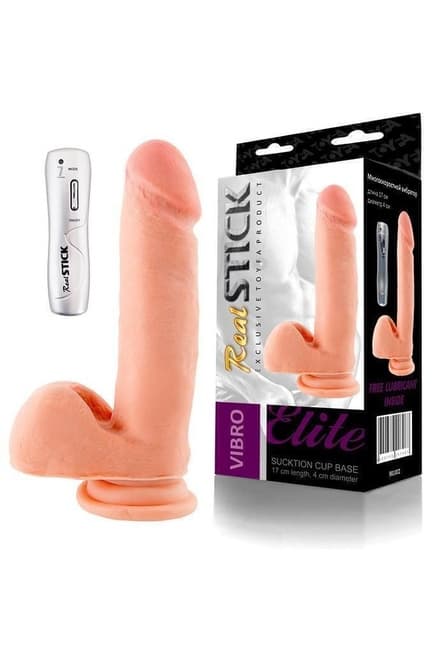 Фаллоимитатор на присоске с вибрацией 17 см Toyfa RealStick Elite