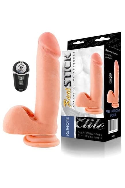 Вибратор TOYFA RealStick Elite с Пультом ДУ, телесный 17 см