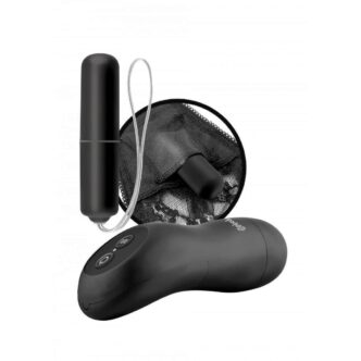 Вибропуля с пультом ДУ и трусиками Pipedream Remote Control Vibrating Panties, черный, XL-XXL