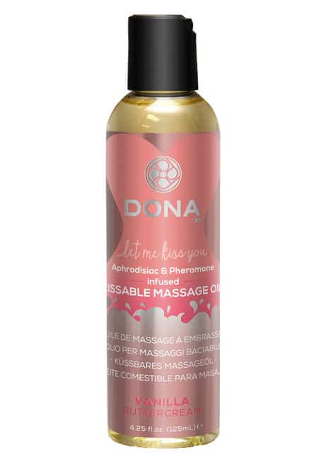 

Вкусовое массажное масло с феромонами DONA Kissable Massage Oil Vanilla Buttercream Ванильный крем, 125 мл