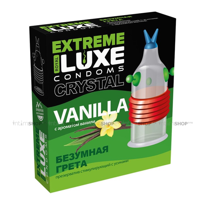 фото Презерватив стимулирующий Luxe Extreme Безумная Грета Ваниль, 1 шт, купить