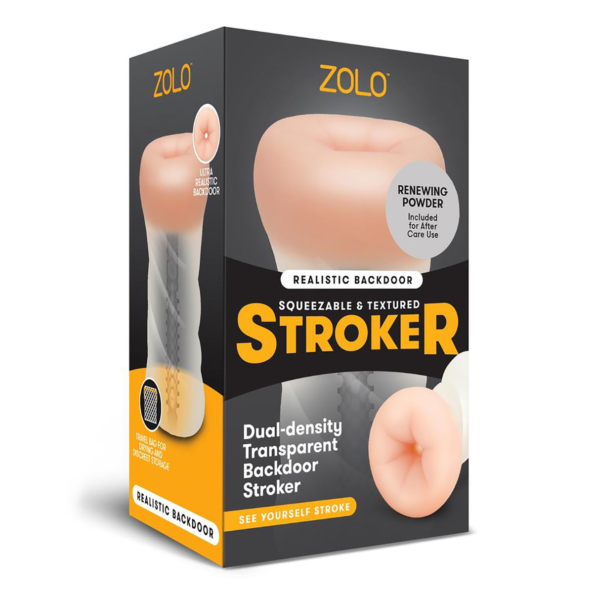 Мастурбатор Zolo Stroker Backdoor, телесный