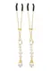 Зажимы для сосков с жемчужинами Taboom Nipple Play Tweezers With Pearls, золотистый
