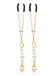 Зажимы для сосков с жемчужинами Taboom Nipple Play Tweezers With Pearls, золотистый