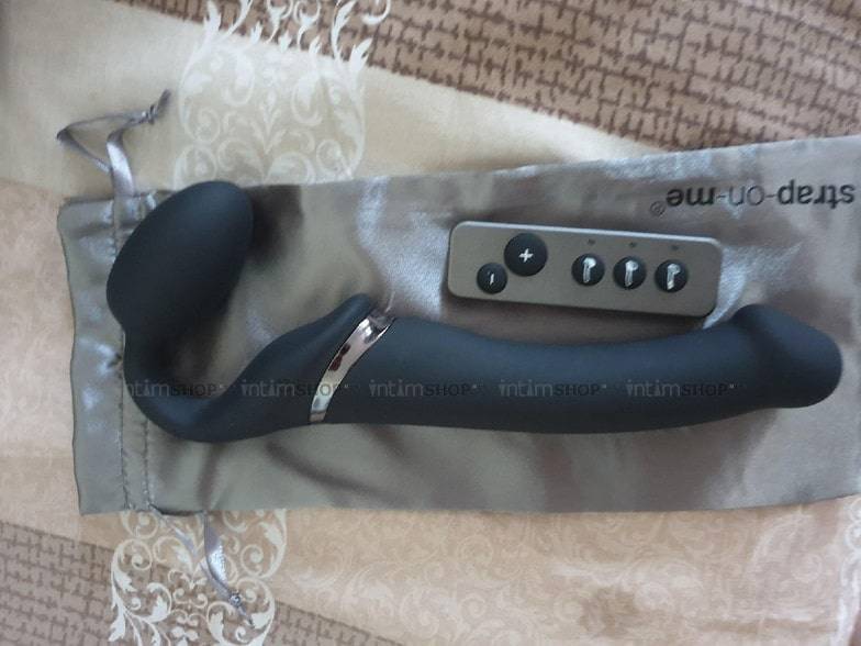 Страпон с вибрацией Strap-on-me 3 мотора M, чёрный 6013953 - Strap-on-me - Безремневые/Двойные страпоны - Купить