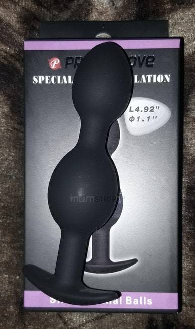 Анальная пробка Pretty Love Silicone Anal Balls, черная BI-040033 - Pretty Love - Анальные пробки для ношения - Купить