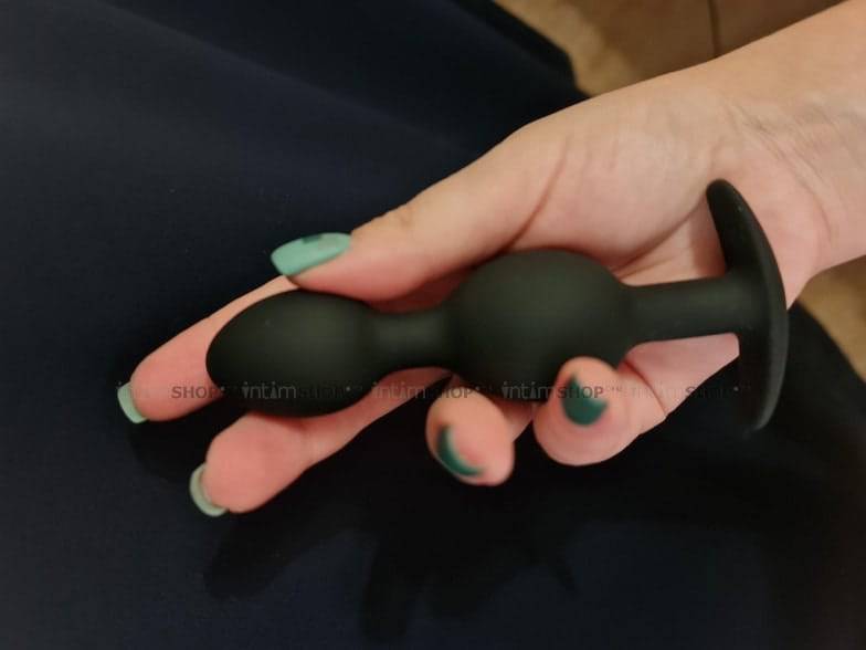 Анальная пробка Pretty Love Silicone Anal Balls, черная BI-040033 - Pretty Love - Анальные пробки для ношения - Купить