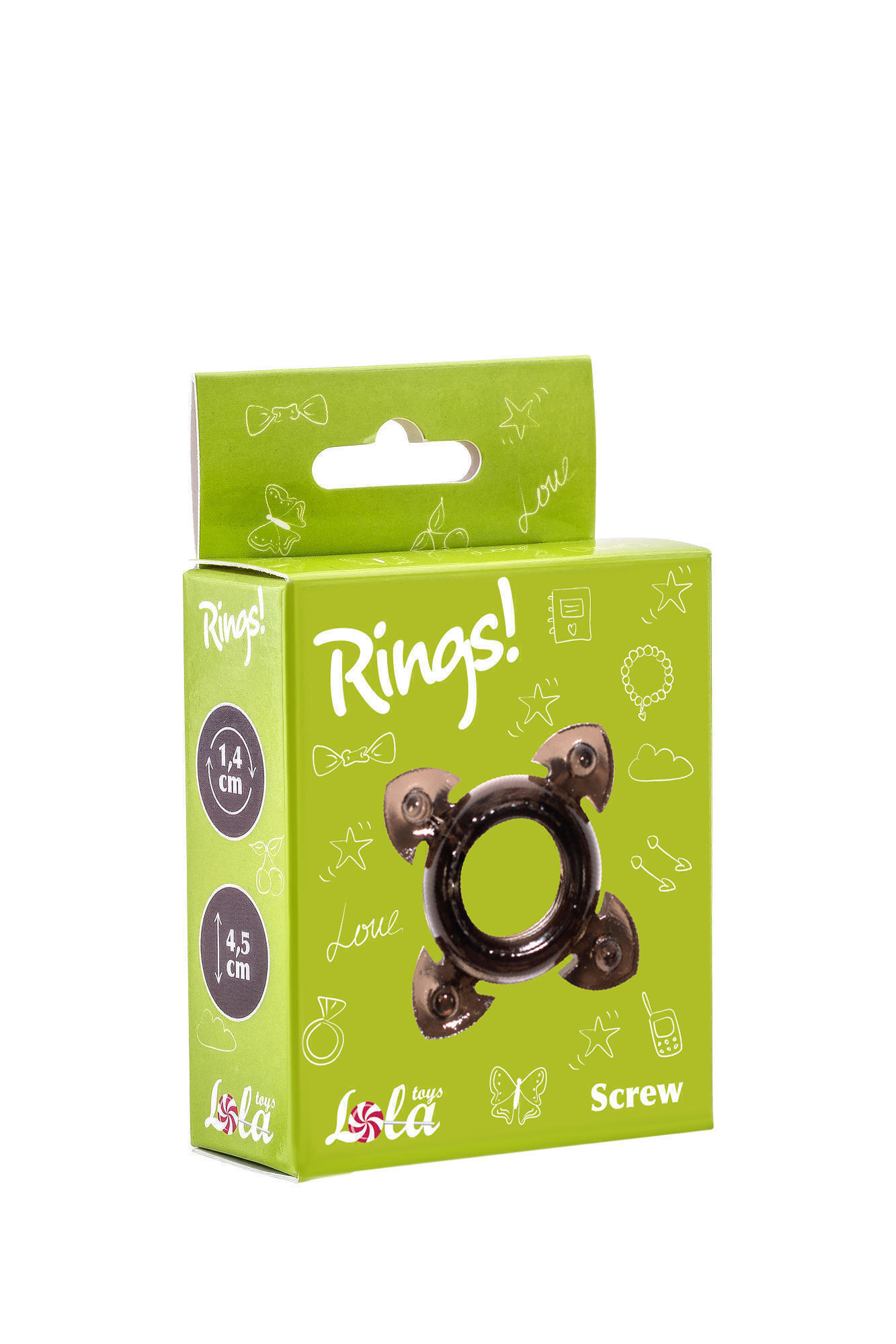 Эрекционное кольцо Lola Games Rings Screw, чёрное