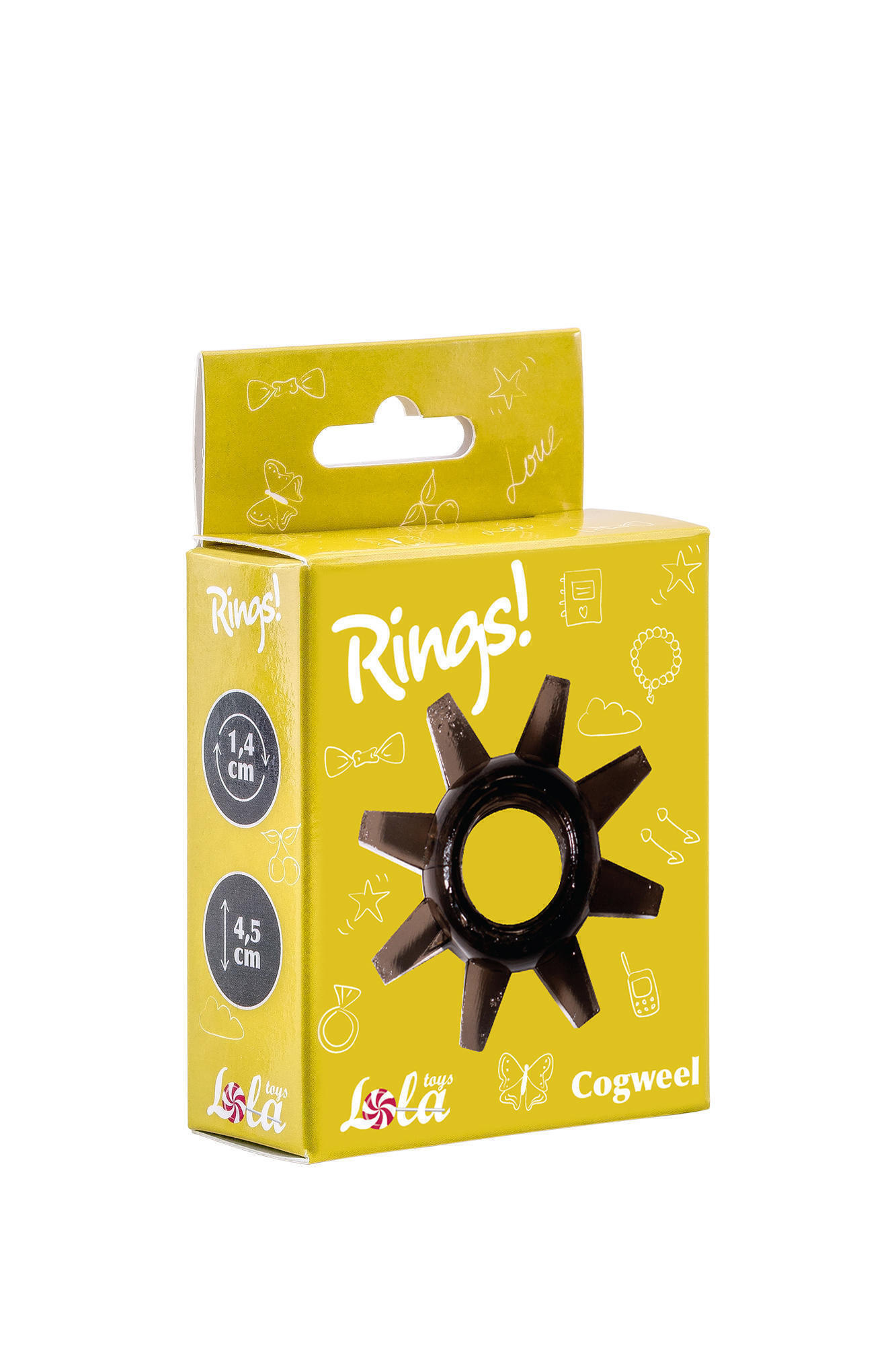 Эрекционное кольцо Lola Games Rings Cogweel, чёрный