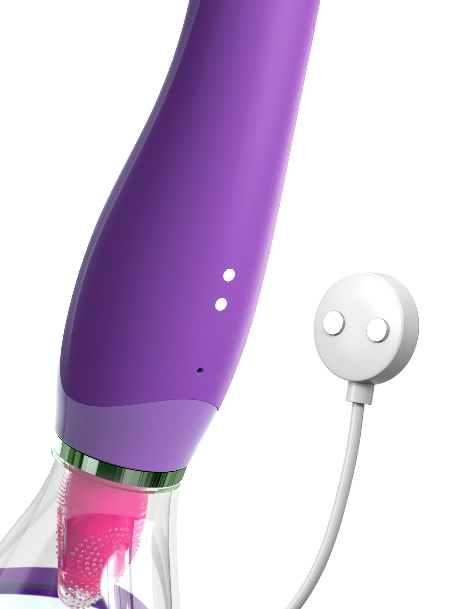 Двухсторонний вибростимулятор PipeDream с помпой и имитатором языка Fantasy For Her Ultimate Pleasure, фиолетовый