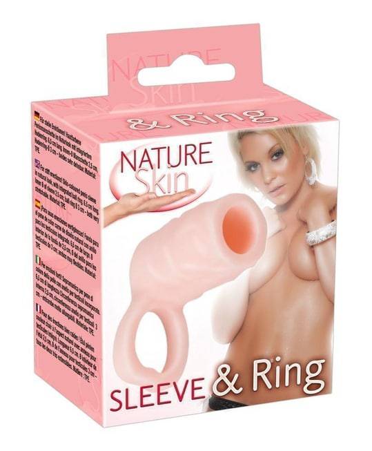 Насадка на пенис с подхватом мошонки Sleeve & Ring