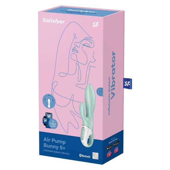 Вибратор-кролик с расширением Satisfyer Air Pump Bunny 5+, мятный - фото 2