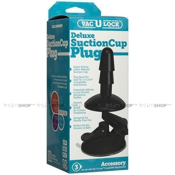 Фиксатор Doc Johnson Deluxe Suction Cup Plug, черный
