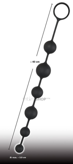 Анальные шарики Orion Black Velvets Anal Beads, черные - фото 4