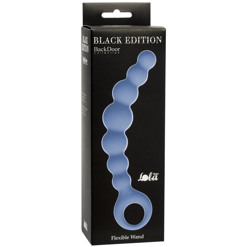Анальная цепочка Lola Games Back Door Collection Black Edition Flexible Wand, синяя