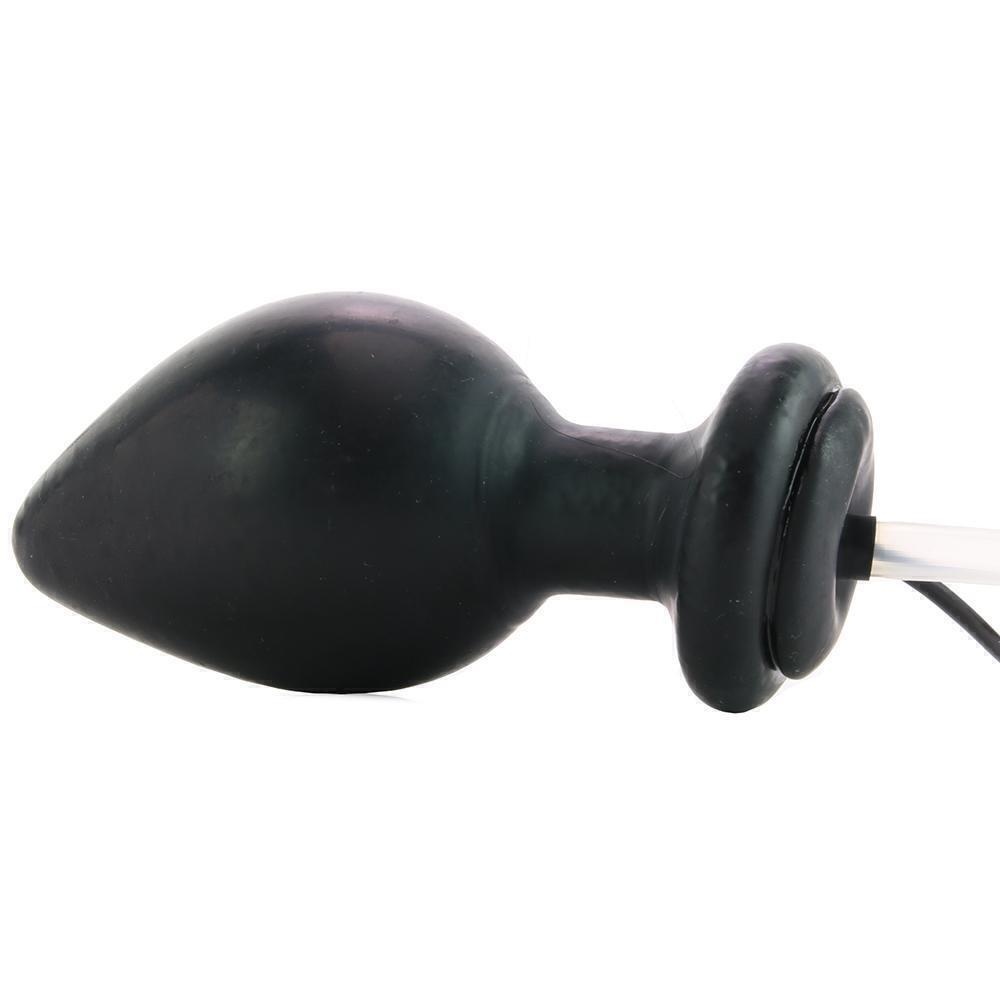 Анальная надувная пробка Lux Fetish Inflatable Vibrating Butt Plug  с вибрацией, черный