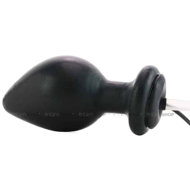 Анальная надувная пробка Lux Fetish Inflatable Vibrating Butt Plug  с вибрацией, черный от IntimShop
