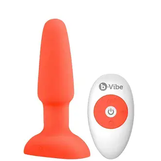 Анальная римминг-пробка b-Vibe Rimming 2 с пультом ДУ, оранжевая