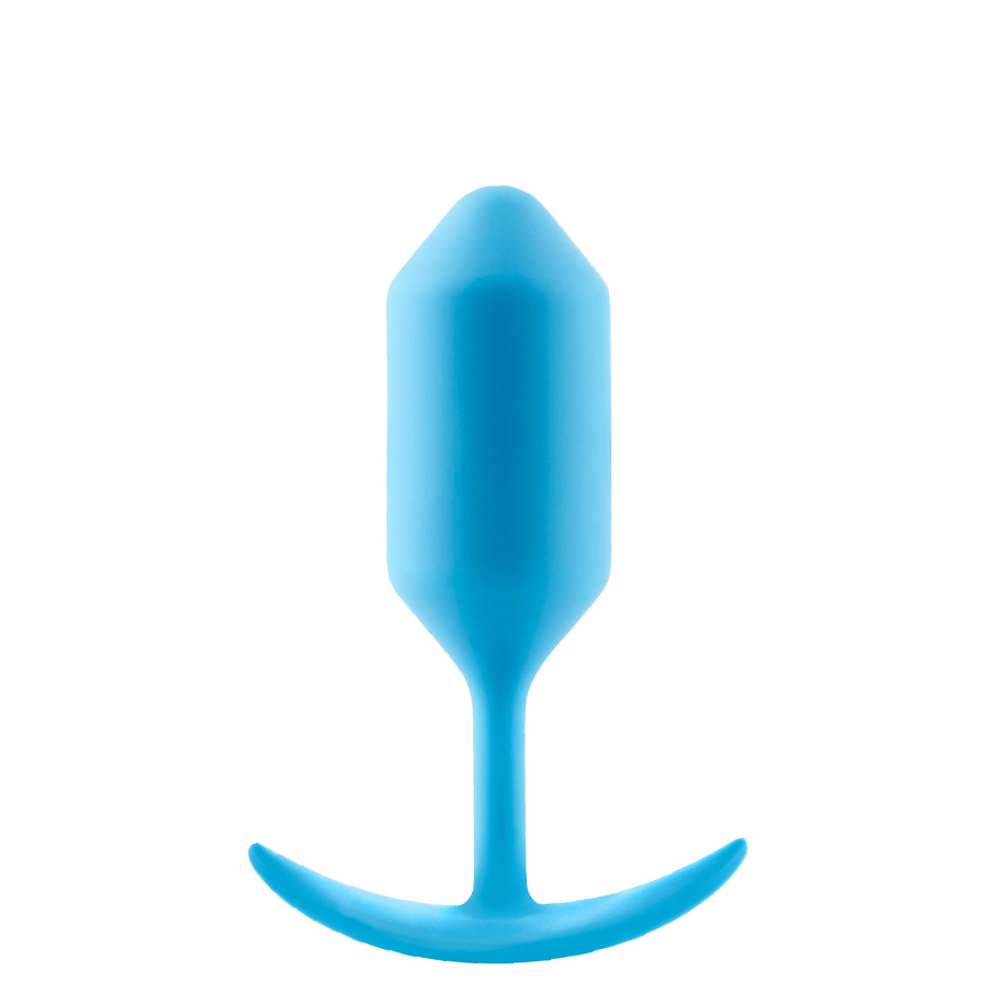 Анальная пробка для ношения b-Vibe Snug Plug 3 с переменным центром тяжести, голубая