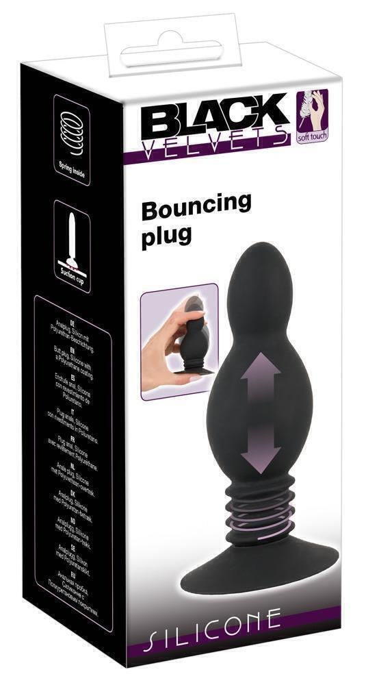 Анальная пробка Bouncing Plug by Black Velvets с пружинным механизмом