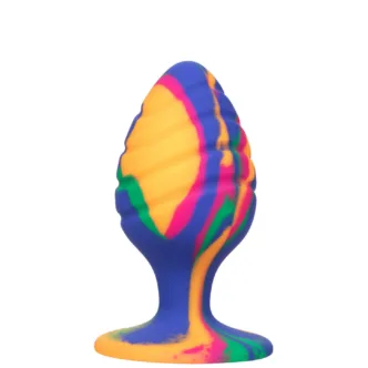 Анальная пробка CalExotics Cheeky Tie-Dye Swirl L, разноцветная