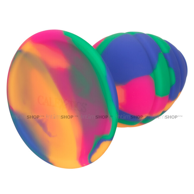 Анальная пробка Calexotics Cheeky Tie-Dye Swirl M, разноцветная - фото 6