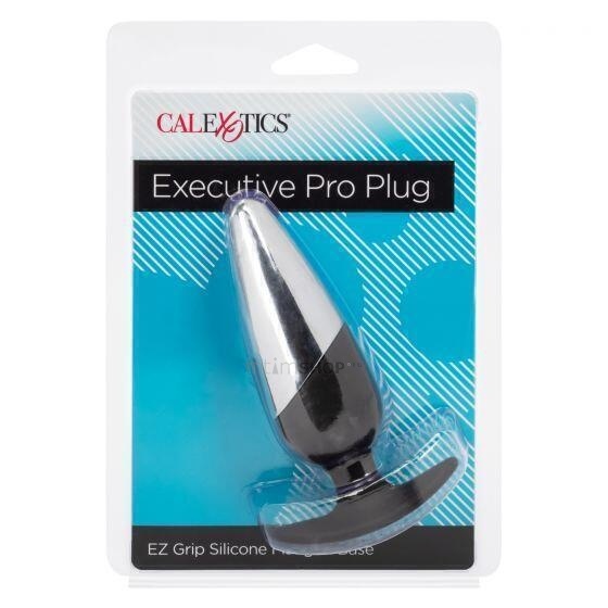 Анальная пробка Calexotics Executive Pro Plug, серебристо-черный от IntimShop
