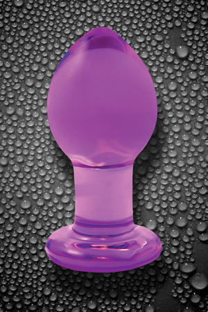 Анальная пробка NS Novelties Crystal Plug средняя из стекла, фиолетовая