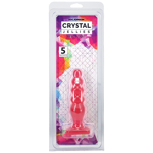 Анальная ёлочка Doc Johnson Crystal Jellies Delight, розовый