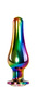 Анальная пробка Evolved Rainbow Metal L с разноцветным кристаллом, разноцветная