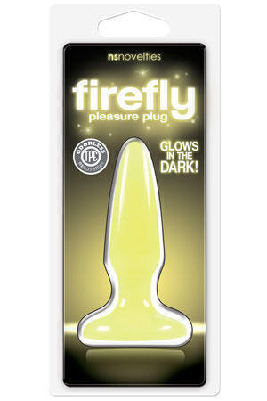 Анальная пробка NS Novelties Firefly Pleasure Plug Mini светящаяся в темноте, желтая