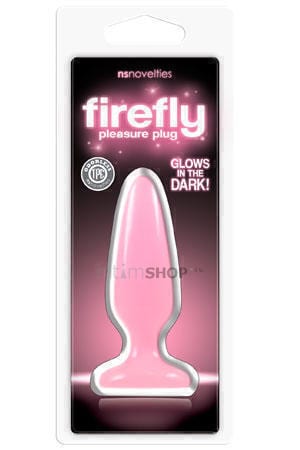 Анальная пробка NS Novelties Firefly Pleasure Plug S светящаяся в темноте, розовая