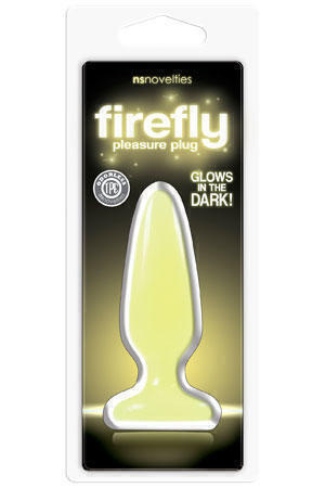 Анальная пробка NS Novelties Firefly Pleasure Plug S светящаяся в темноте, желтая