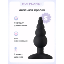 Анальная пробка Hot Planet Unicorn Playful, черная