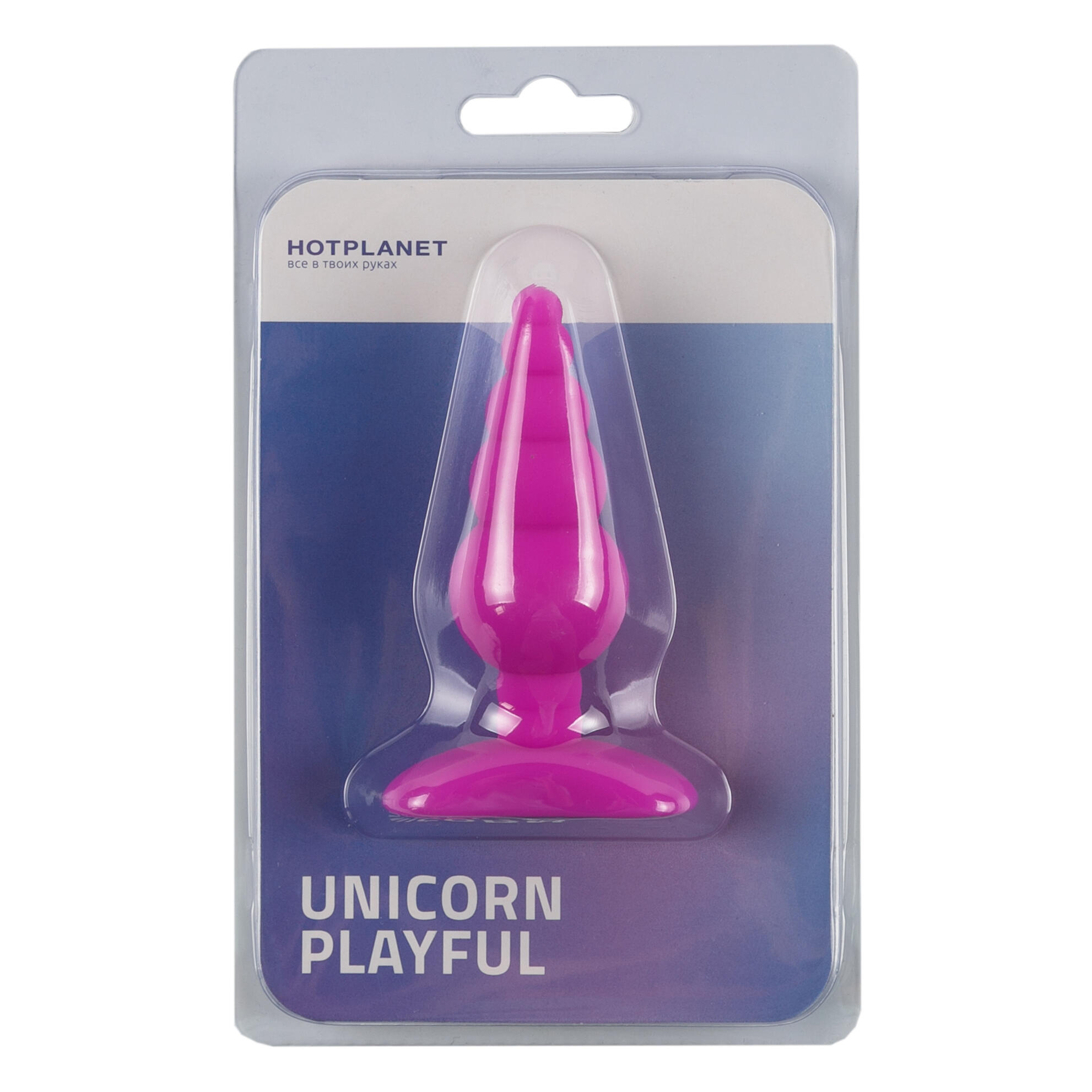 Анальная пробка Hot Planet Unicorn Playful, розовая