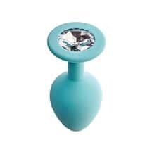 Анальная пробка Le Frivole Core Gamma M, голубая с бесцветным кристаллом